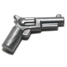 Part 13562 Flat Silver Minifig, Weapon Gun, Pistol Revolver - Small Barrel 
